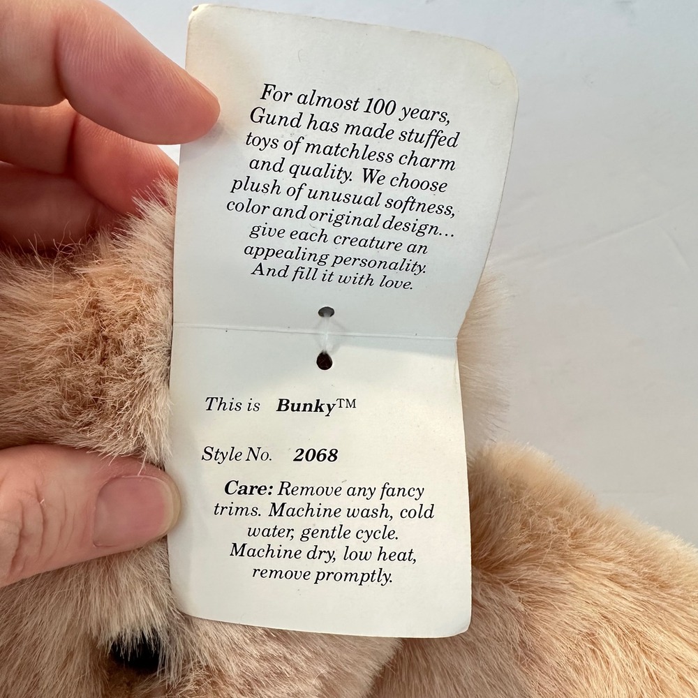 Vintage 1985 Gund Bunky Teddy Bear Tan 16" Shaggy Plush Stuffed 2068 w/TAG - Picture 13 of 14